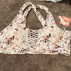 Floral Cross-Back Women's Swim Top